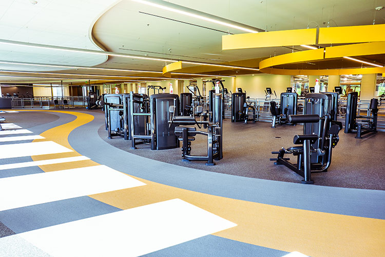 The upstairs weight area in the Dworkin building