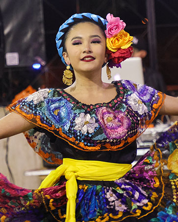 a young dancer during the Hispanic Heritage Festival