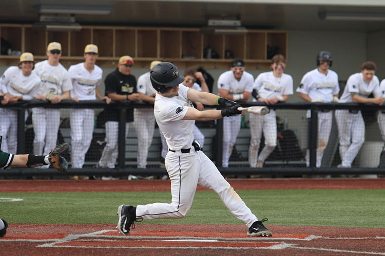 PNW Baseball team member bats