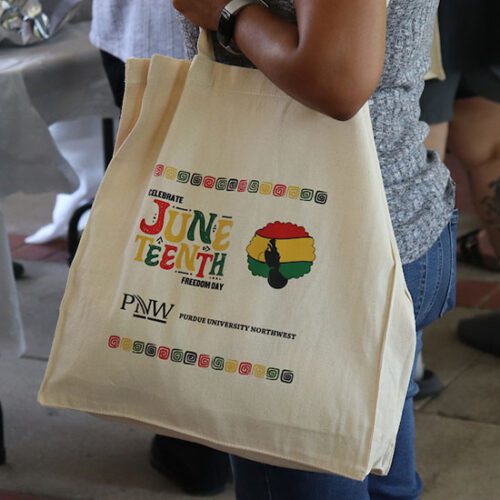 A reusable Juneteenth tote bag