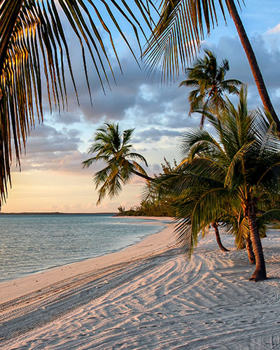 Peaceful sunset at the island of Andros, Bahamas