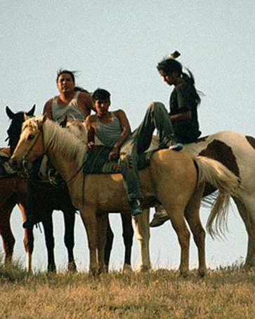People on horseback at Pine Ridge reservation