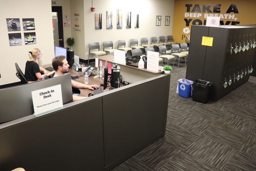 Students in the Hammond testing center.