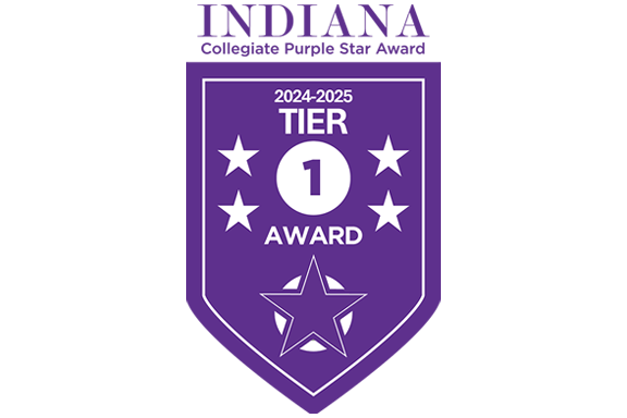 Logo: Indiana Collegiate Purple Star Award - Tier 1, 2024-25