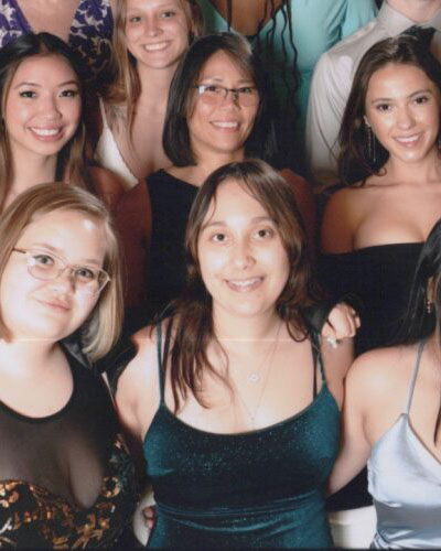Students and staff members on the study away cruise