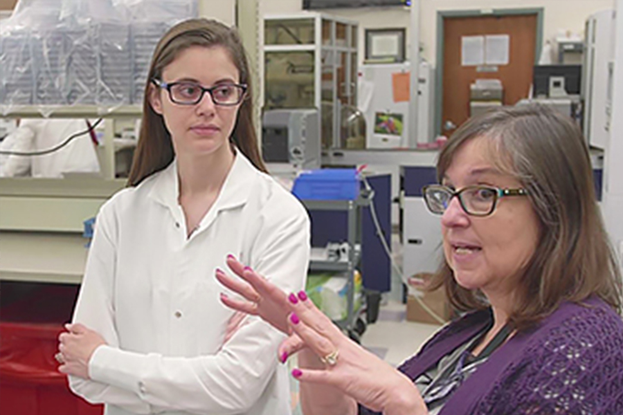 nursing students in the lab