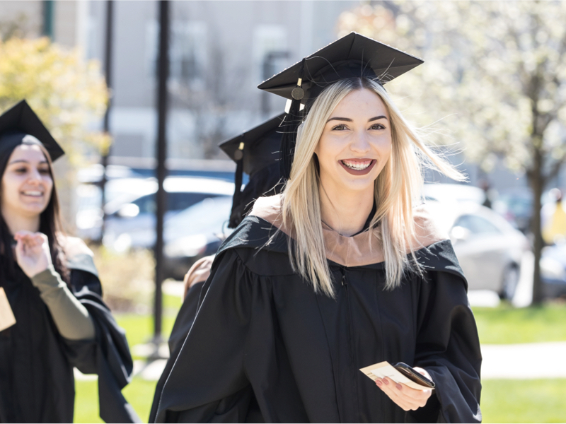 woman in cap and gown