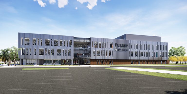 Rendering of the Bioscience Innovation Building on PNW’s Hammond Campus