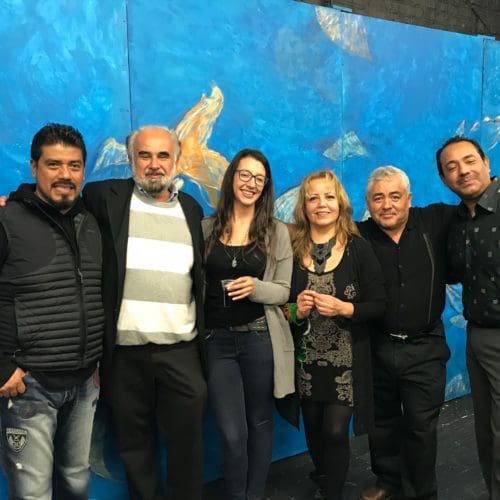 PNW Professor Jose Castro-Urioste with members of the El Tecolote acting group