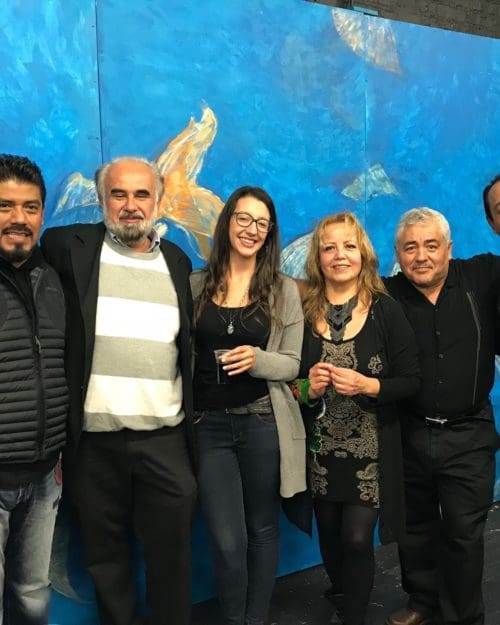 PNW Professor Jose Castro-Urioste with members of the El Tecolote acting group