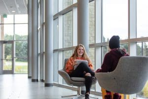 Two students studying together