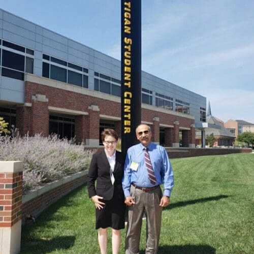 pnw student Alana Gorski and faculty member Dr. Masoud Mojtahed