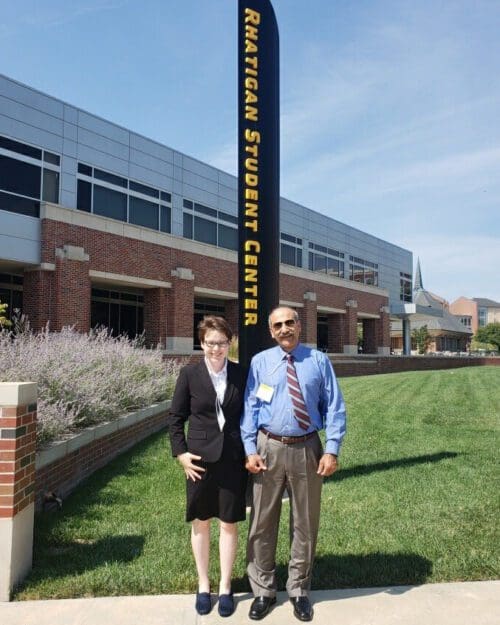 pnw student Alana Gorski and faculty member Dr. Masoud Mojtahed