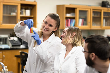 Two students during biology class