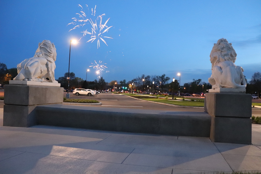 Fireworks on Hammond are pictured.