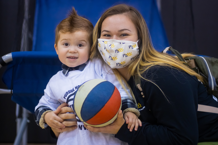 A young child is pictured at the Westville Yard party.