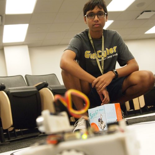 High school student Rayhan Zaman participated in the 2018 GenCyber Camp at Purdue University Northwest.