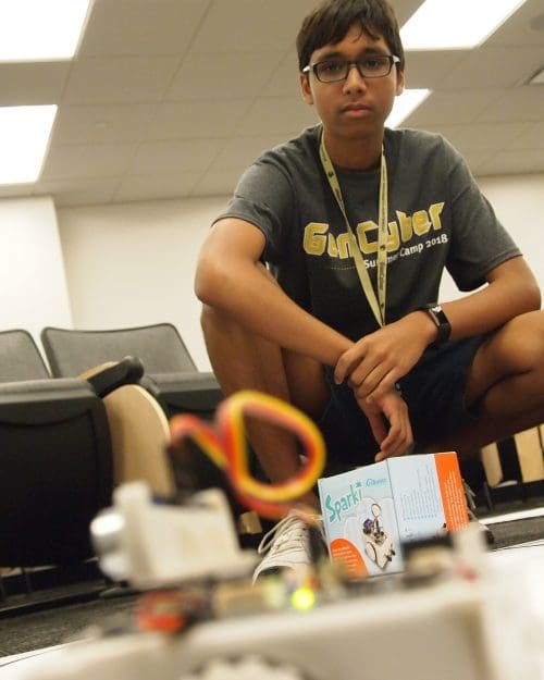 High school student Rayhan Zaman participated in the 2018 GenCyber Camp at Purdue University Northwest.