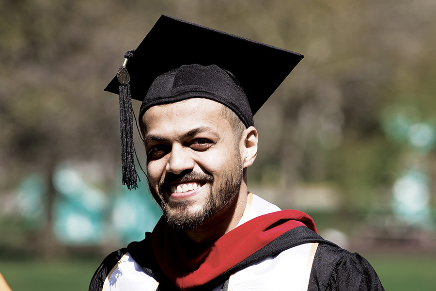 A PNW student at commencement