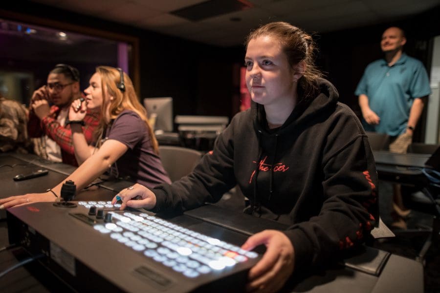 Students work in the PNW production studio