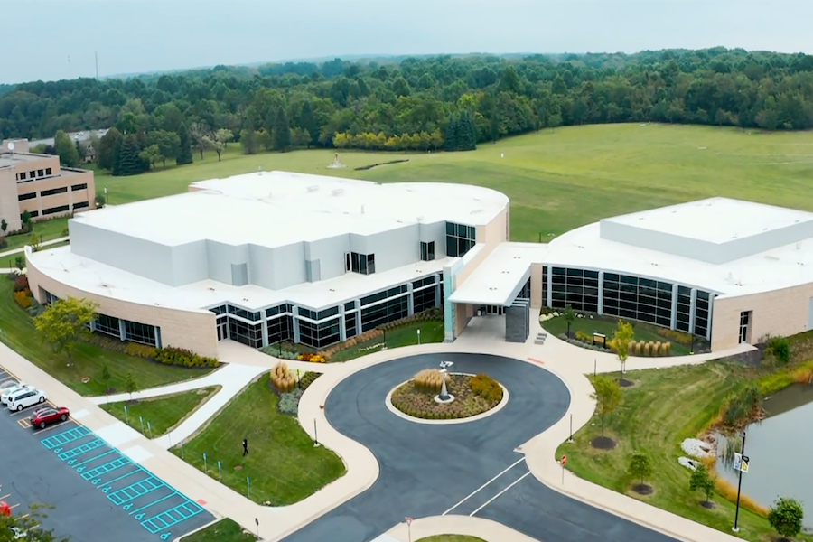 An aerial shot of DSAC is pictured.