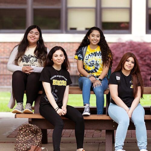 PNW Students pose outdoors