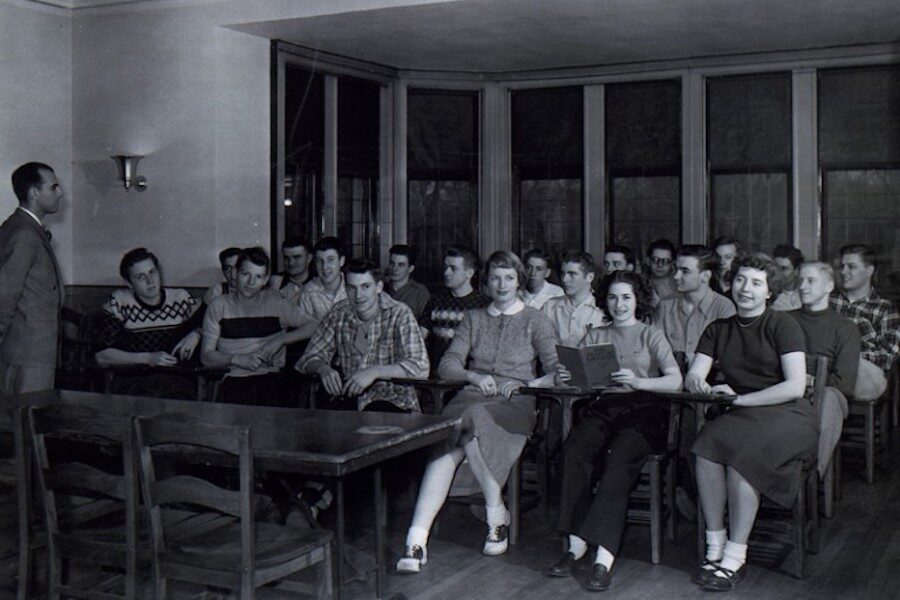 Class in Barker Mansion.