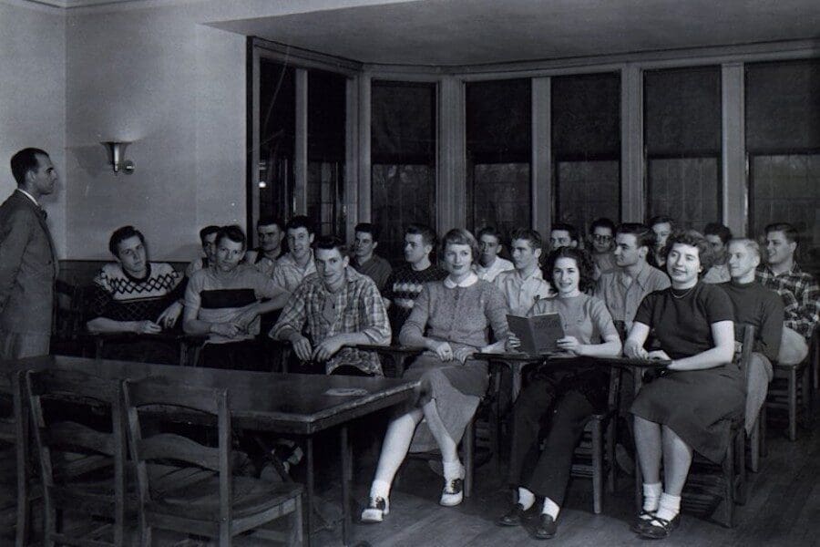 Class in Barker Mansion.
