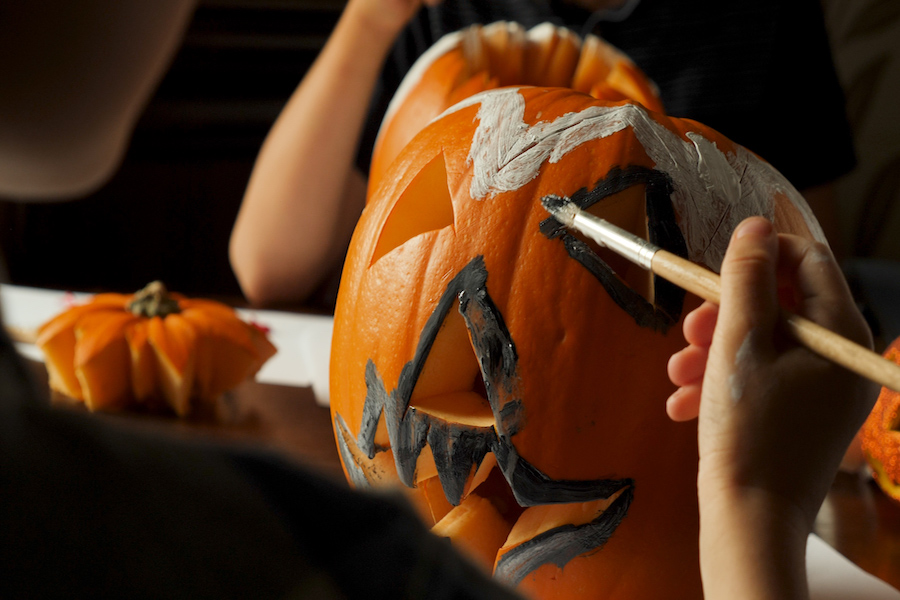 Pumpkin painting is pictured.