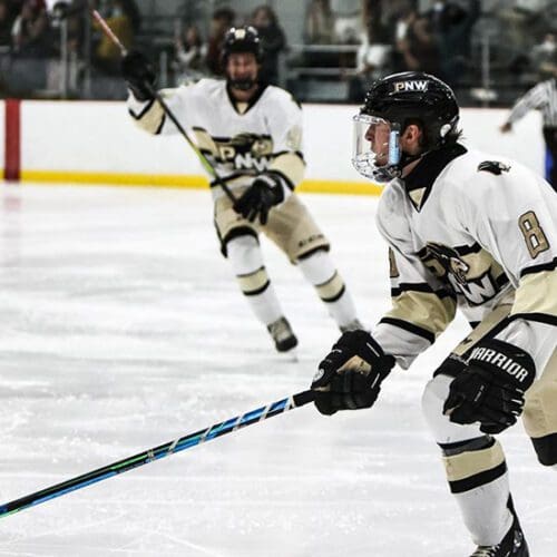 PNW's Hockey Team on the ice