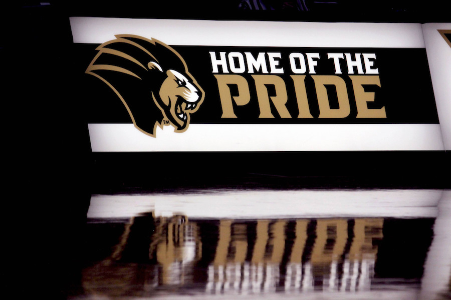 Home of the pride homecoming banner is pictured.