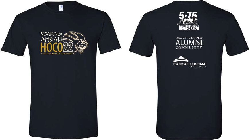 Front and back image of PNW's Homecoming 2022 t-shirt