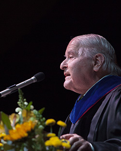 PNW professor Saul Lerner at commencement