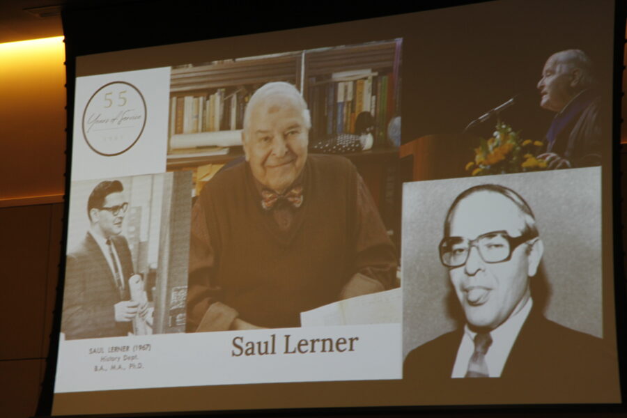Slideshow of Saul Lerner is displayed with various images of him.