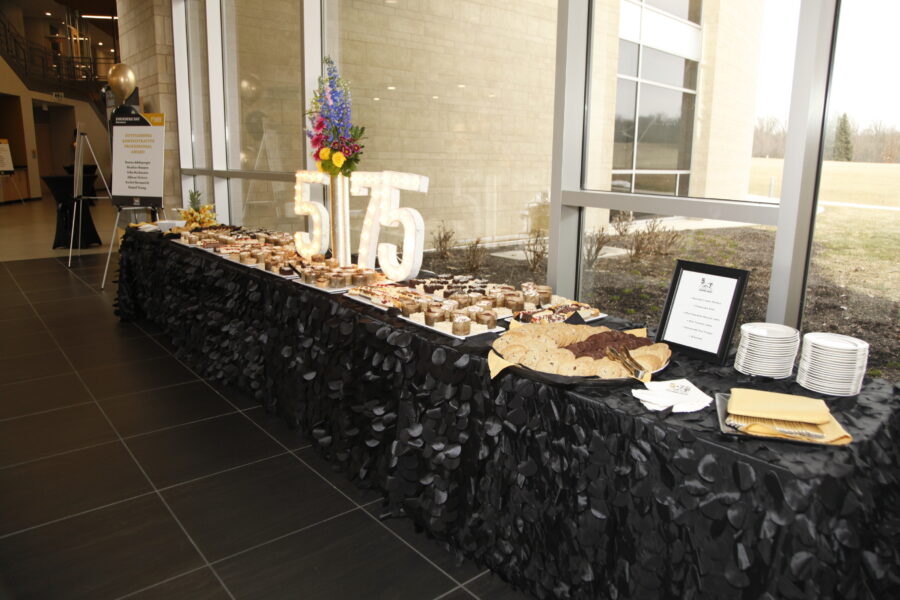 A display of snacks and treats offered at celebration of Founders Day.