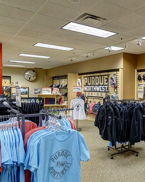 PNW Bookstore clothing racks