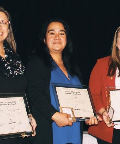 United Way of Northwest Indiana was selected in 2021 as a Society of Innovators Team Inductee. Pictured, from left to right, are Andrea Proulx-Buinicki, Grace Morin, and Claire Schapker.