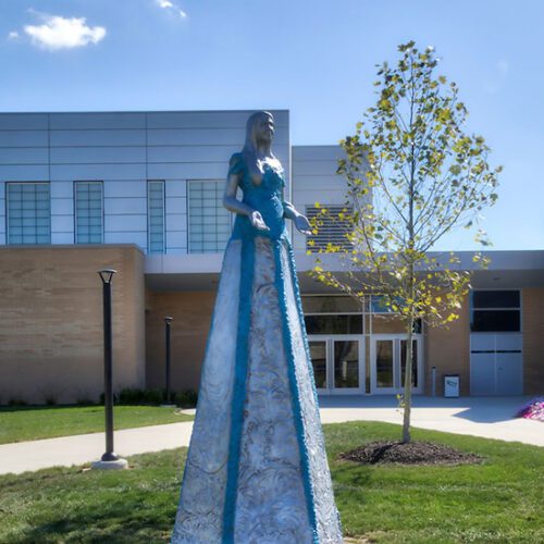 A sculpture on PNW's Westville campus
