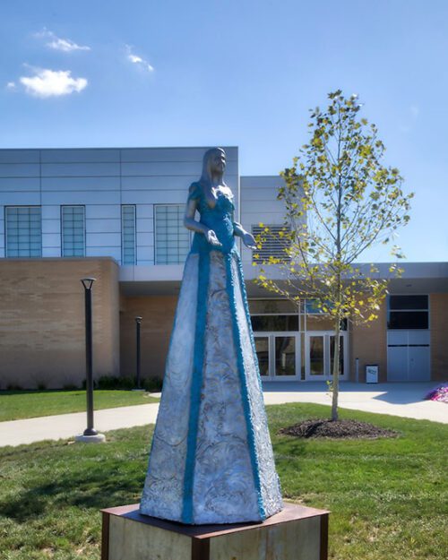 A sculpture on PNW's Westville campus