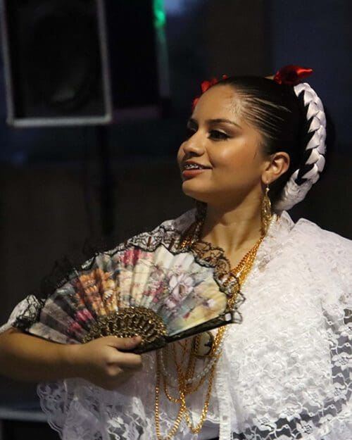 Young girl dancing during the Hispanic Heritage Festival