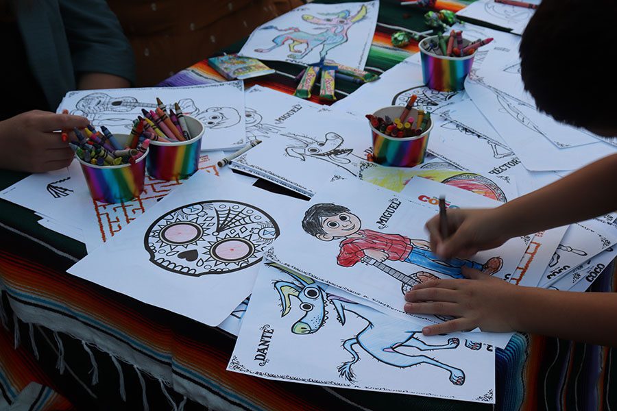 Children coloring pictures from the movie Coco and various calaveracoloring pages