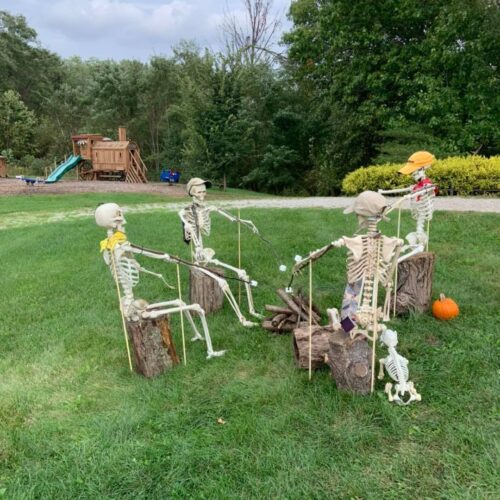 Skeleton decorations at Gabis Arboretum