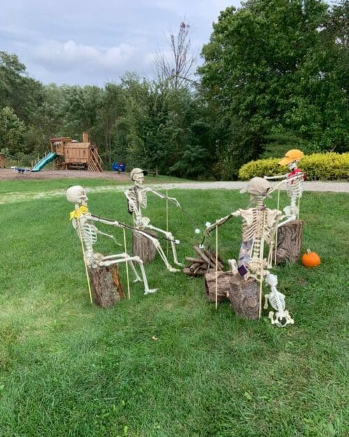 Skeleton decorations at Gabis Arboretum