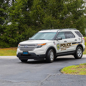 A Purdue University Northwest police car