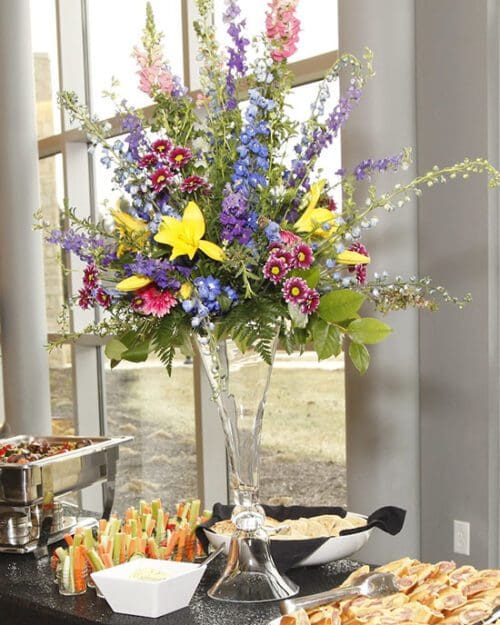 Flowers on a table at Founders Day