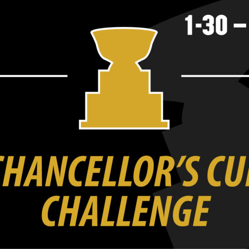 Graphic: A Gold award graphic on a black background. There is gold text at the bottom of the graphic that reads "Chancellor's Cup Challenge"
