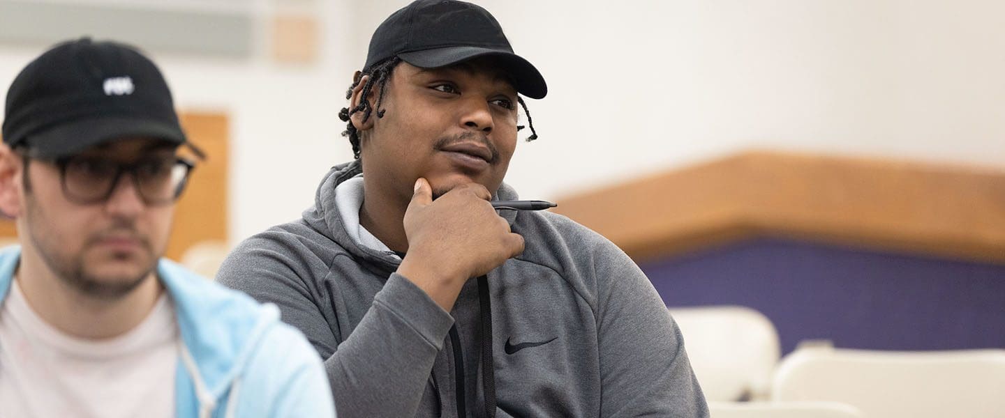 Communications students listen in the classroom