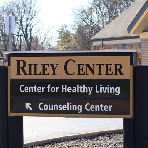 The Riley Center sign