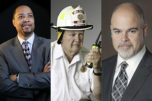 Hall of Fame Inductees; left to right: Robert Johnson III, Steward "Stu" McMillan, and Alfredo "Al" Sori