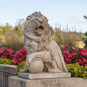 a PNW lion statue